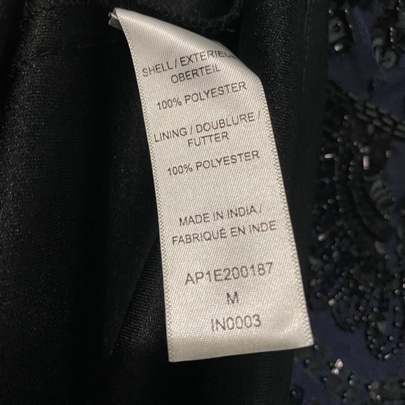 ADRIANNA PAPELL Black Maxi Dress w/Beaded Bodice Size 8 - Picture 9 of 13